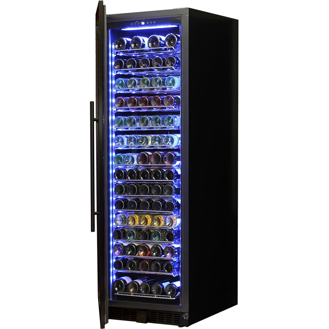 Schmick 405L – Upright Black Glass Door Wine Refrigerator – Left Hinge - Model BD425LW-B
