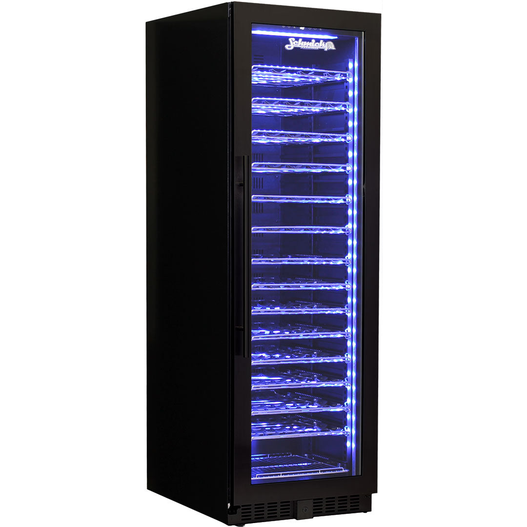 Schmick 405L Upright Black Glass Door Wine Refrigerator – Right Hinged - Model BD425W-B