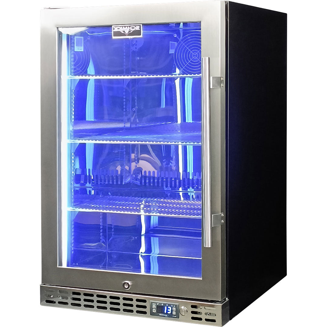 Schmick - SK116L-HD – Quiet Running Front Venting Under Bench Heated Glass Door Bar Fridge – 121 Litres