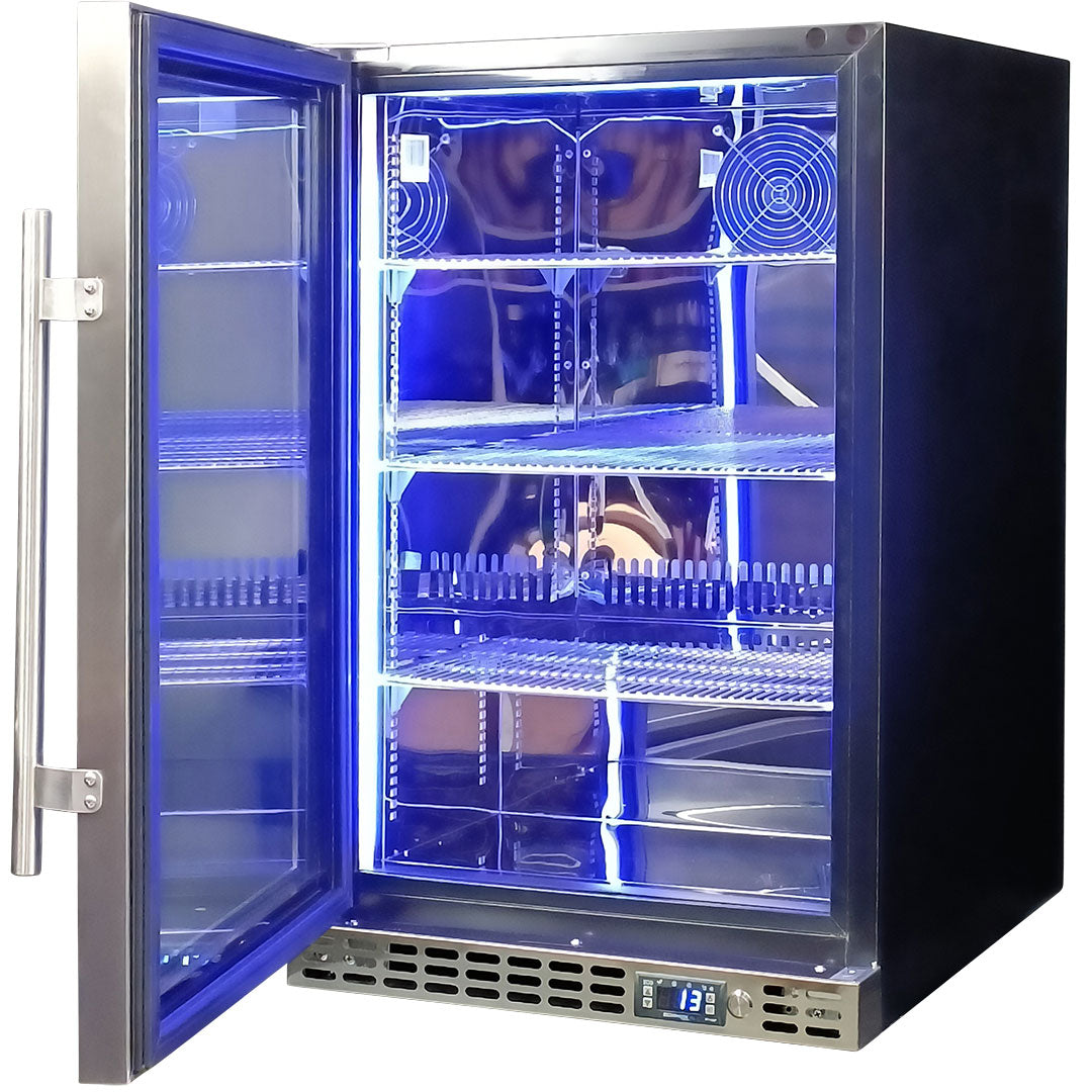 Schmick - SK116L-HD – Quiet Running Front Venting Under Bench Heated Glass Door Bar Fridge – 121 Litres