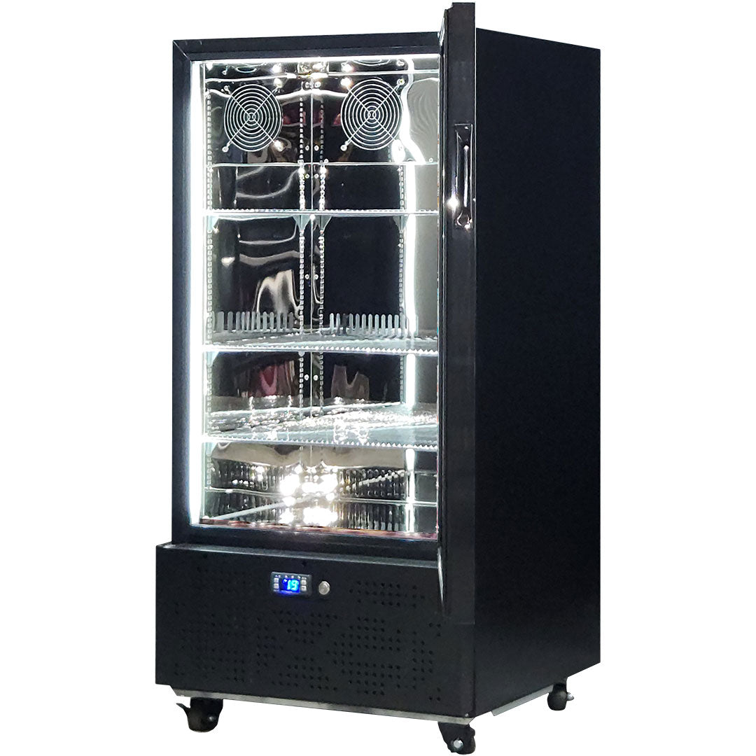 220 Litre - Short Upright Heated Glass Bar Fridge – Add Your Logo - Schmick SK220R-B-HD