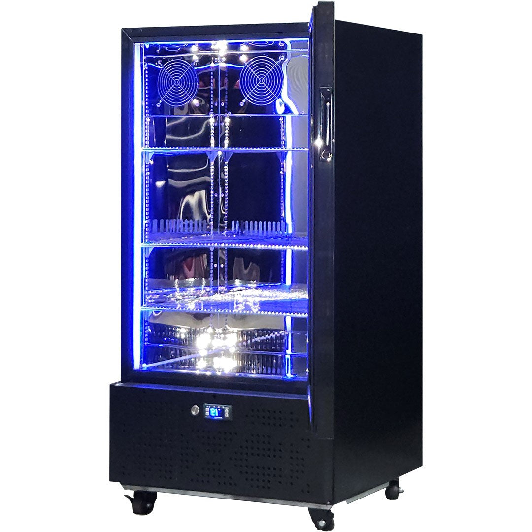 220 Litre - Short Upright Heated Glass Bar Fridge – Add Your Logo - Schmick SK220R-B-HD