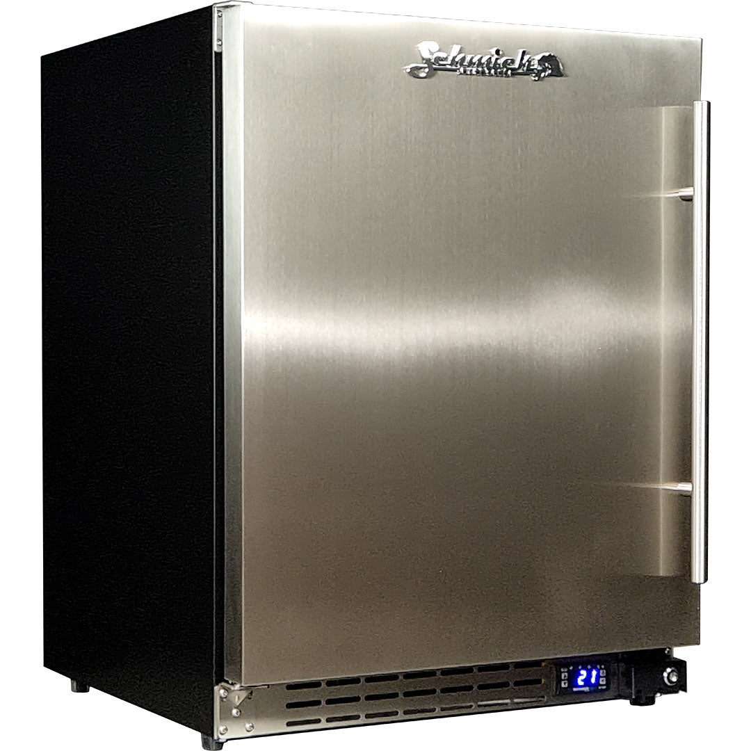 chmick JC132B-SD – Under Bench Solid Door Bar Fridge – Lockable & Reversible Door – 132 Litres