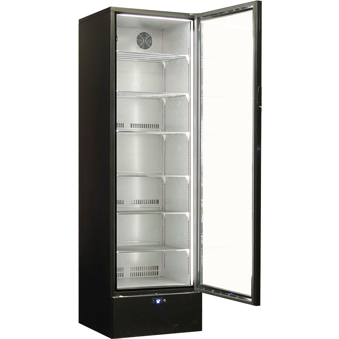 Schmick - SK422R-B-HD – Classy Upright Heated Glass Bar Fridge – 398 Litres