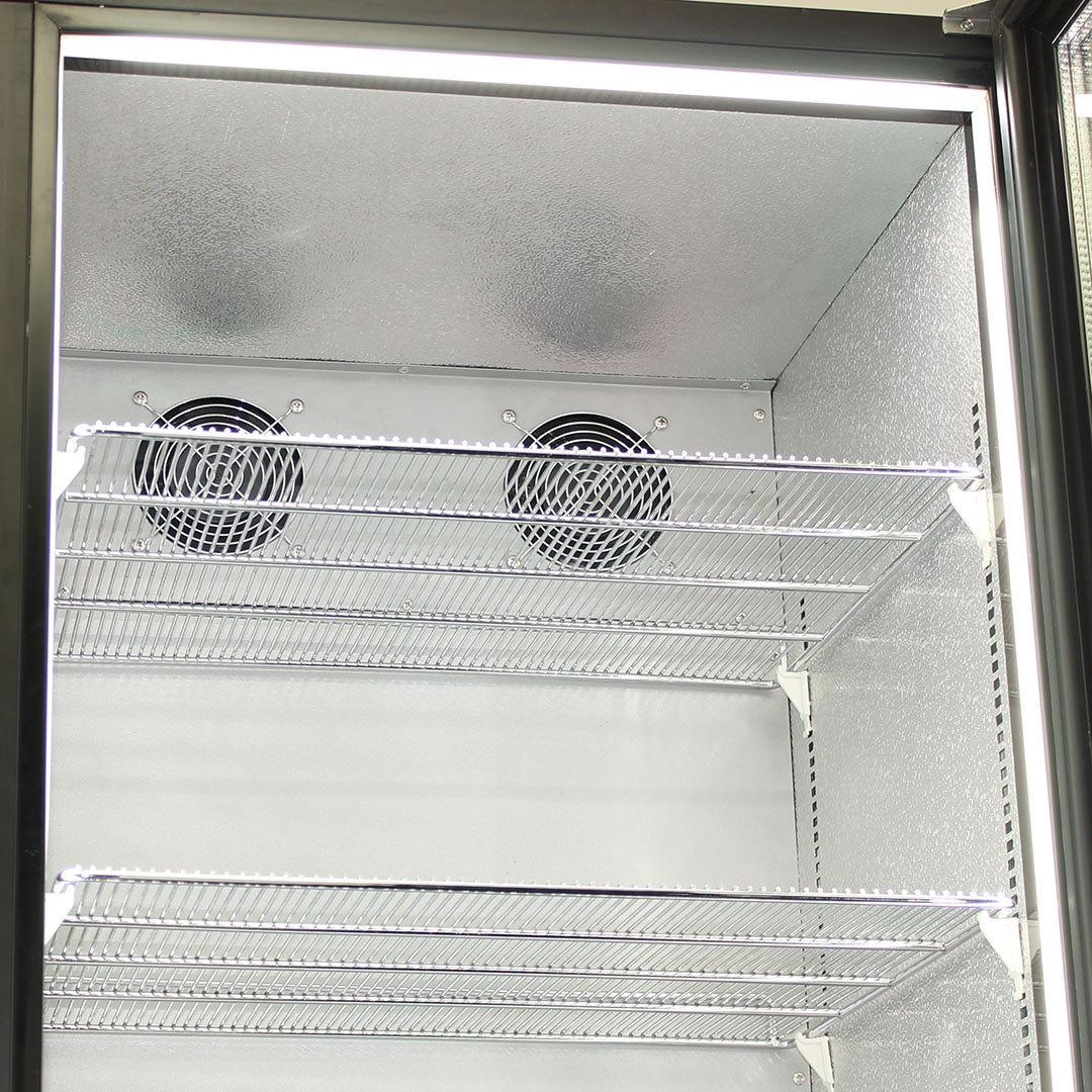 220 Litre - Short Upright Heated Glass Bar Fridge – Add Your Logo - Schmick SK220R-B-HD