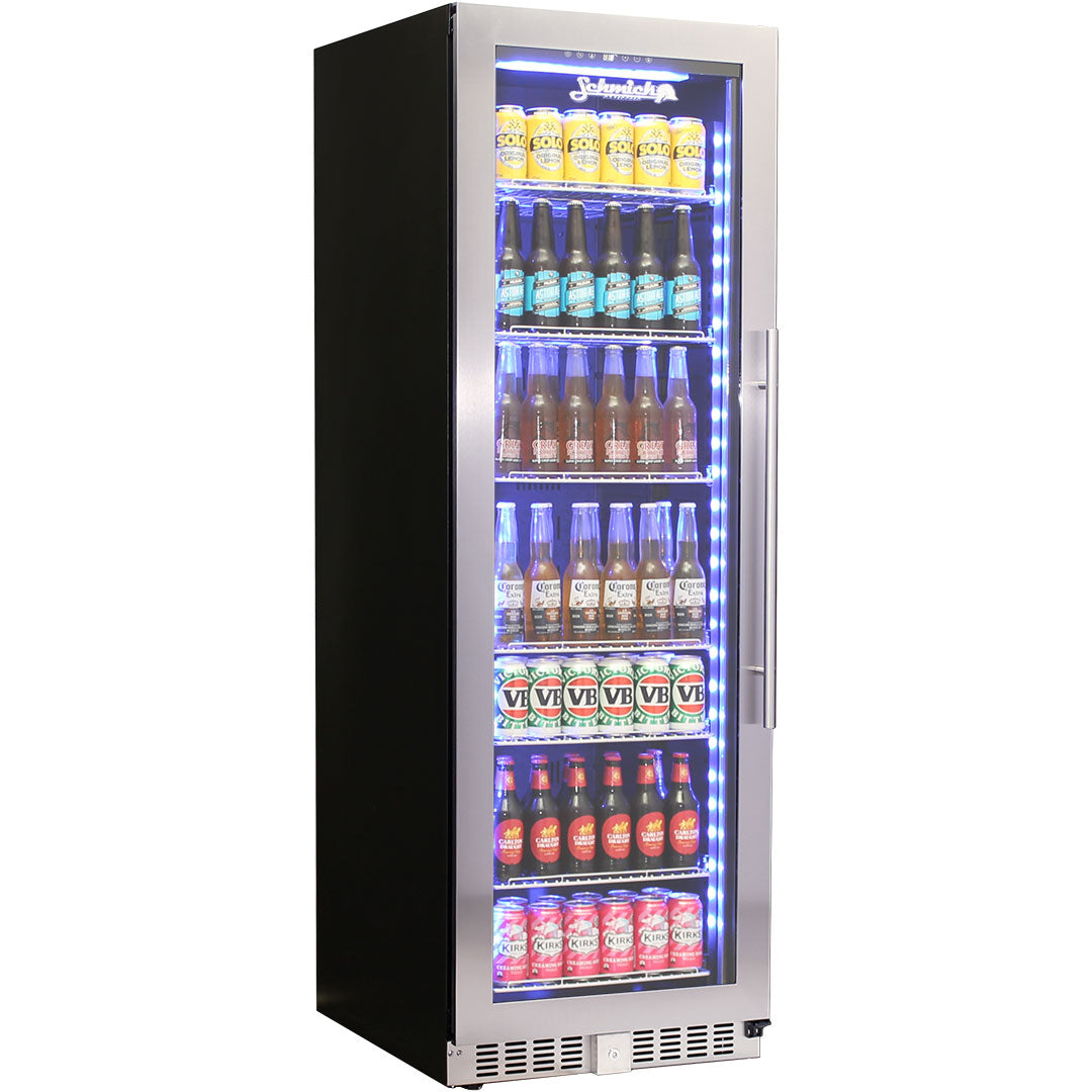 Schmick - BD425B – Upright Glass Door Drinks Refrigerator – Left Hinged – 405 Litres