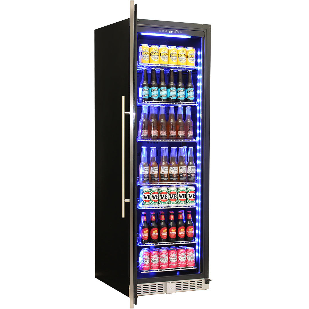 Schmick - BD425B – Upright Glass Door Drinks Refrigerator – Left Hinged – 405 Litres