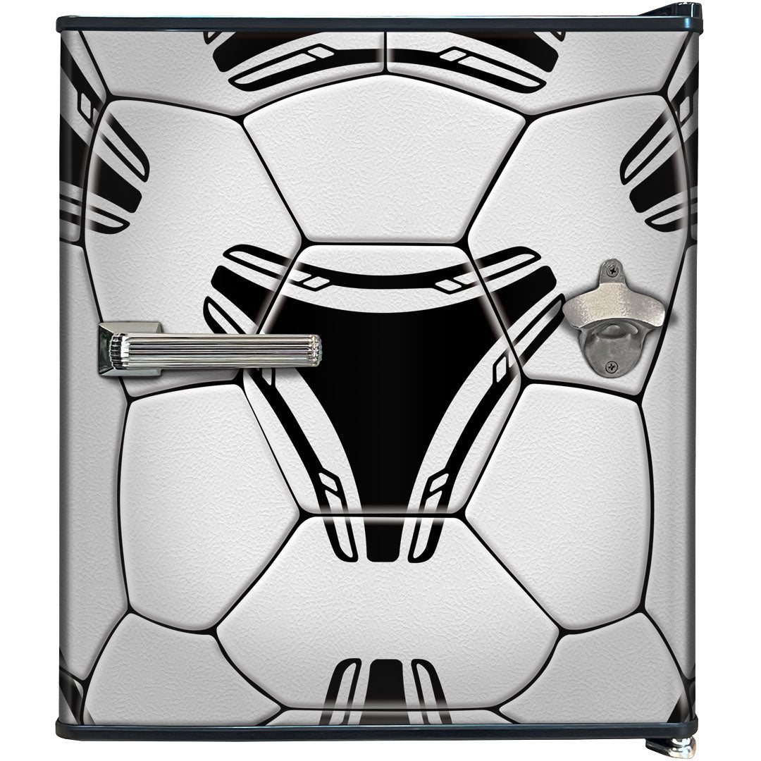 Funky Soccer Ball Football Design Mini Bar Fridge With Handle And Opener - Add Your Name - Model HUS-BC46B-SOCCER