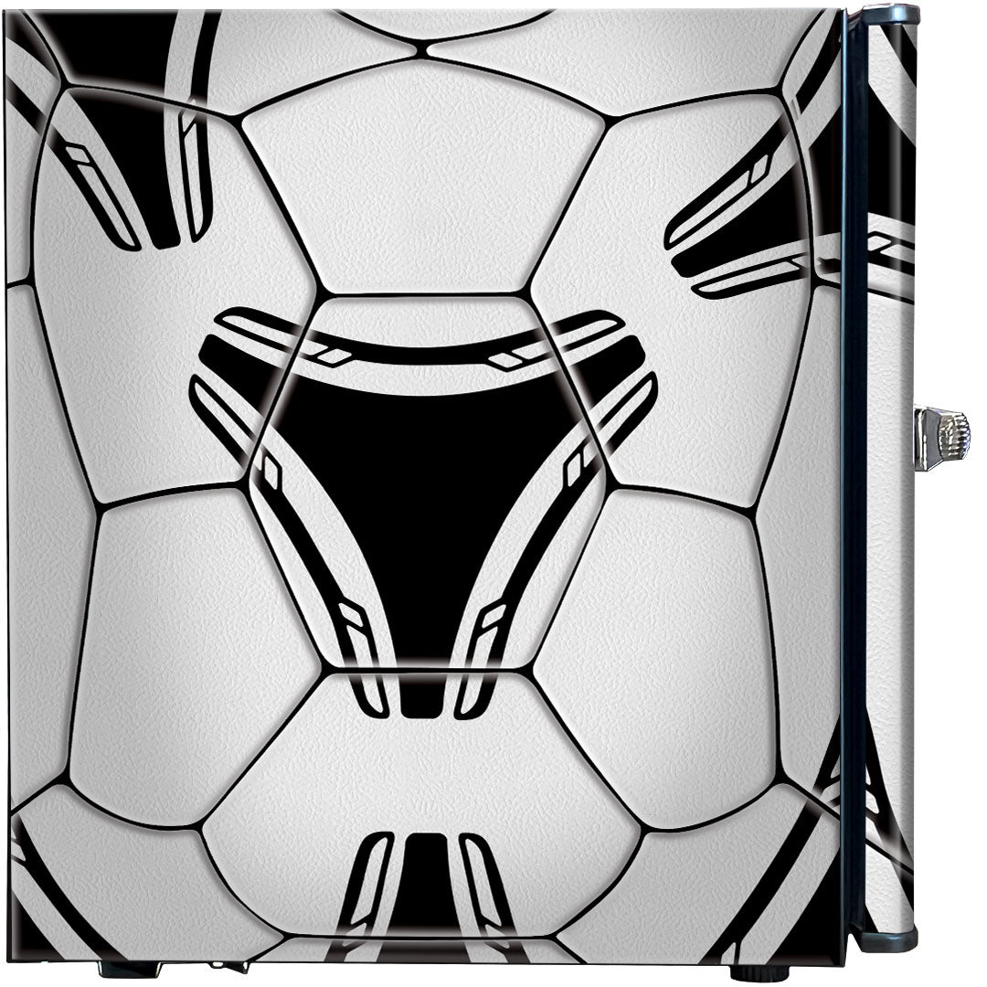 Funky Soccer Ball Football Design Mini Bar Fridge With Handle And Opener - Add Your Name - Model HUS-BC46B-SOCCER