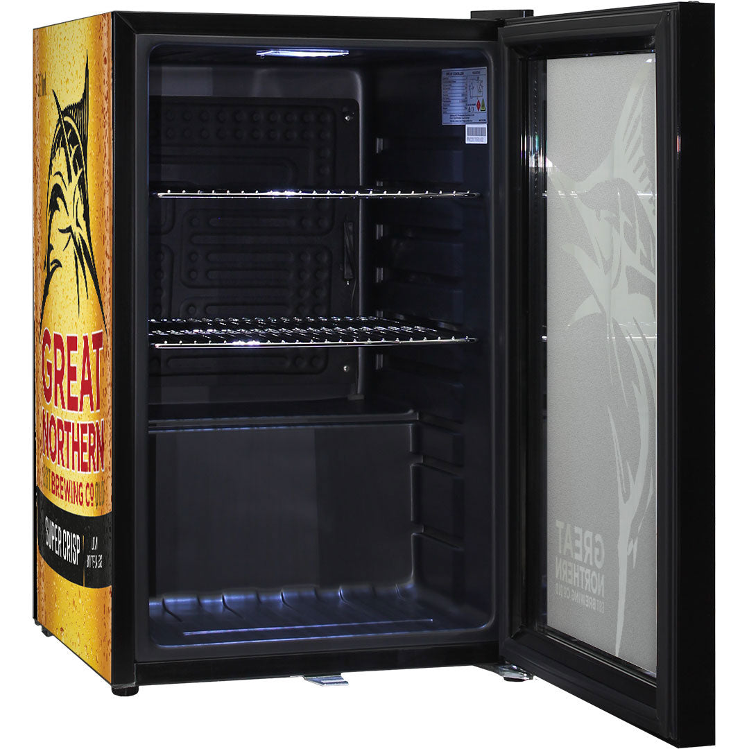 Great Northern Super Crisp Branded Glass Door Bar Fridge With Cool Frosted Door Logo - SC70-B-GNBC-CRISP