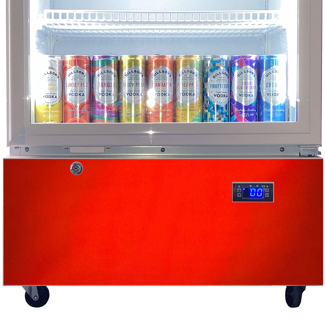 Telephone Box Upright Glass Door Bar Fridge - Quiet – 370 Litre - SC372W-TB