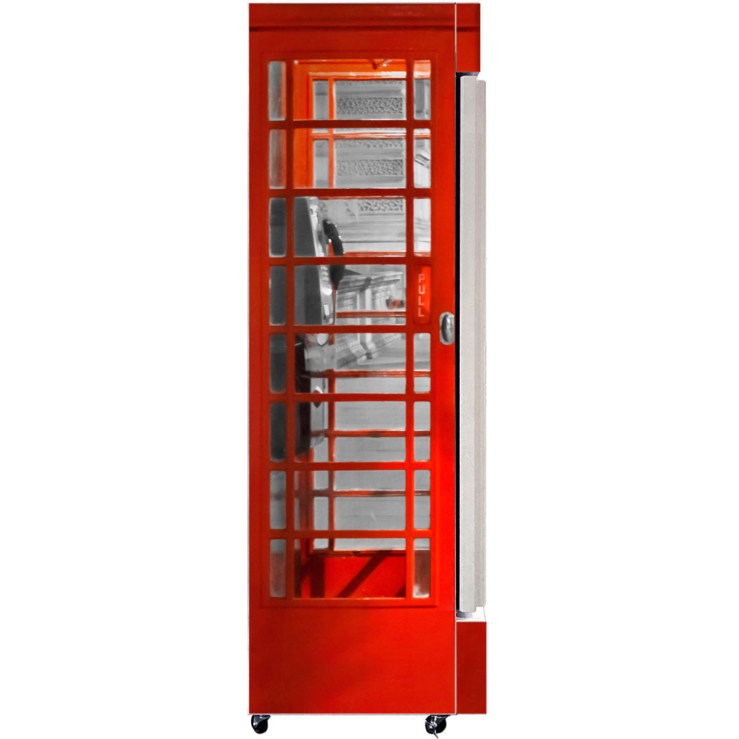 Telephone Box Upright Glass Door Bar Fridge - Quiet – 370 Litre - SC372W-TB