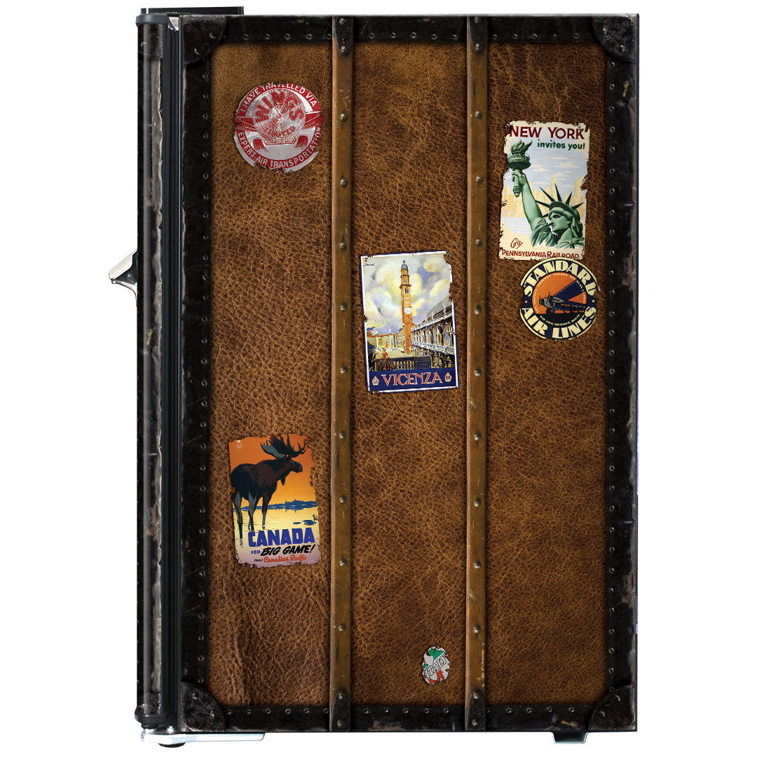 Funky Travel Case Design Retro Mini Bar Fridge 70 Litre Schmick Brand With Opener - HUS-BC70B-TRAVEL