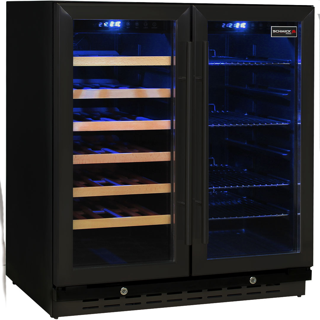 Schmick 165L Dual Zone Beer & Wine Bar Fridge - Black - Schmick JC165B