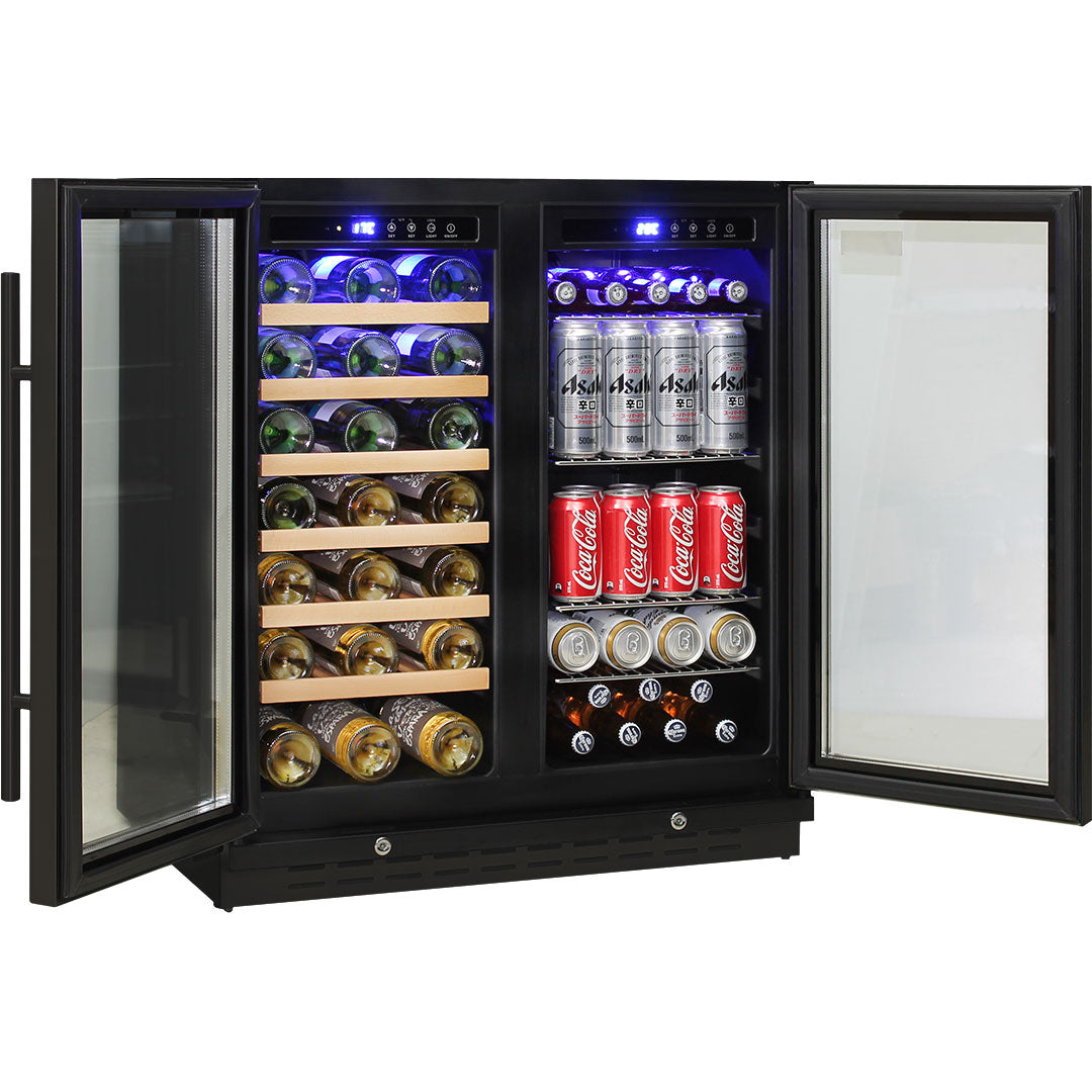 Schmick 165L Dual Zone Beer & Wine Bar Fridge - Black - Schmick JC165B