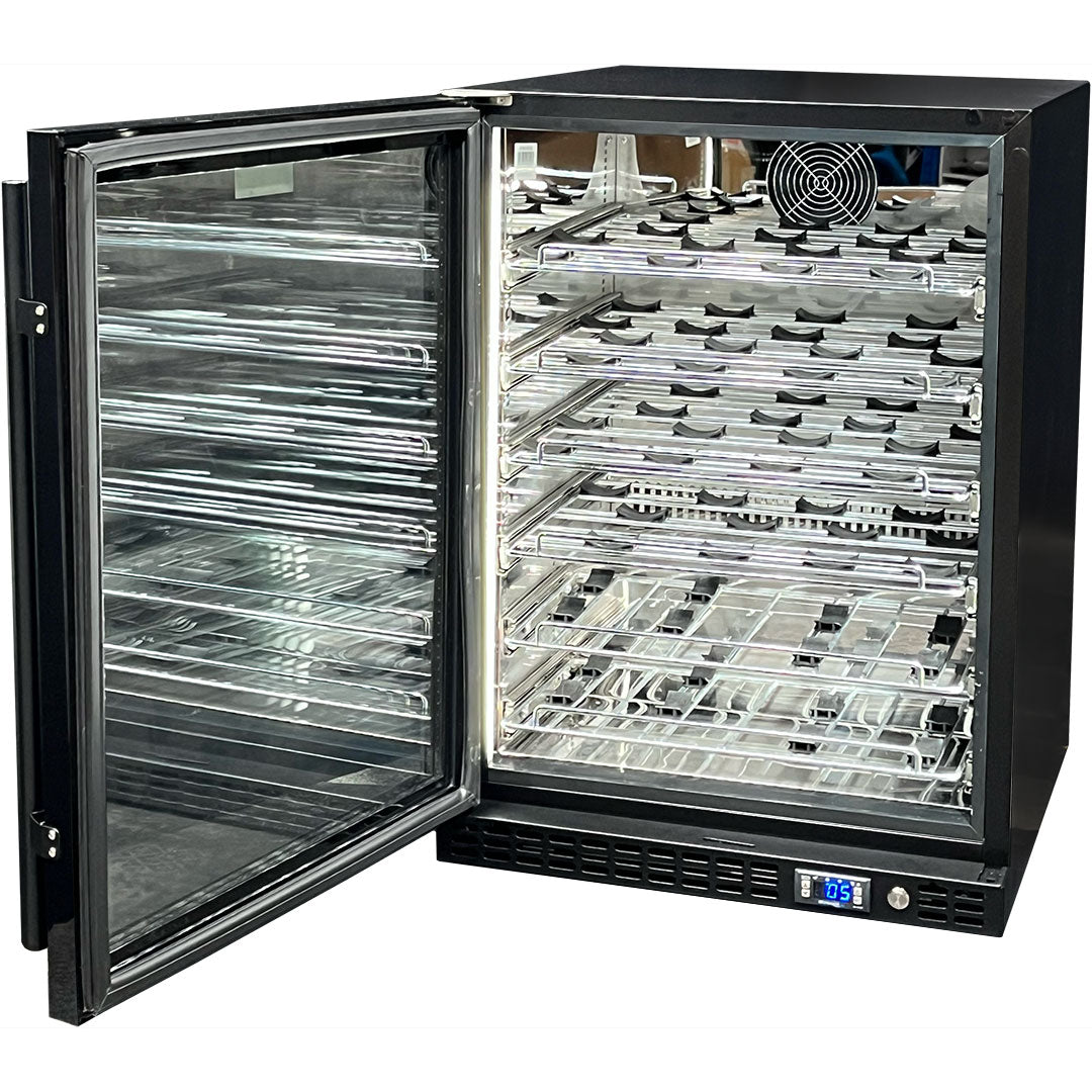 Schmick Quiet Slide Out Front Venting Under Bench Heated Door Wine Fridge - Model SK156-B-HD-MW