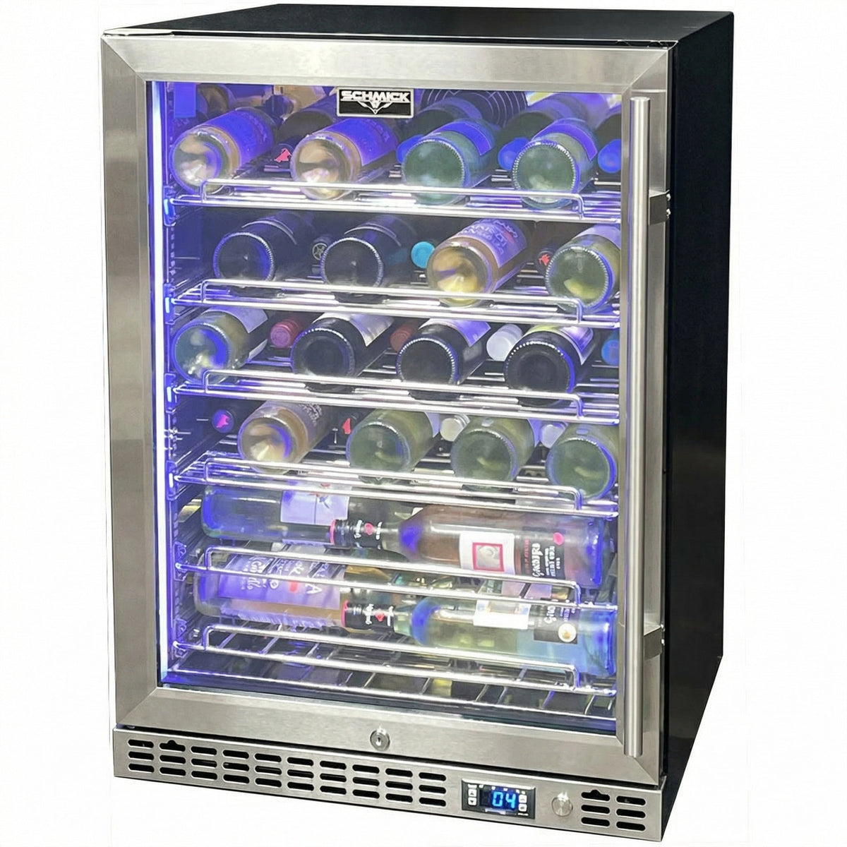 Schmick Quiet Slide Out Front Venting Under Bench Heated Door Wine Fridge - Model SK156-HD-MW