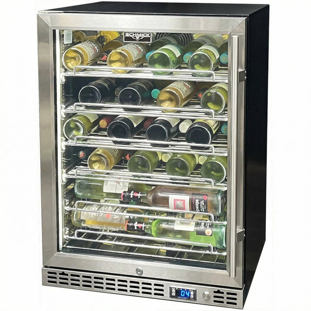 Schmick Quiet Slide Out Front Venting Under Bench Heated Door Wine Fridge - Model SK156-HD-MW