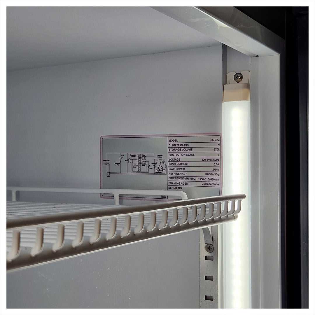 Lest We Forget 370L Drinks Fridge - Glass Door Quiet Running - SC372LB-LWF2