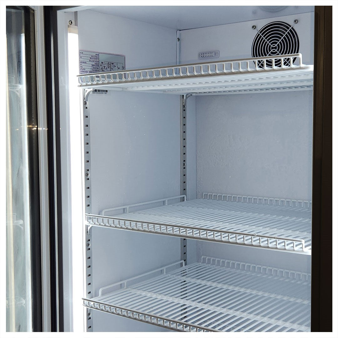 Great Northern Original 370L Upright Quiet Running Black Glass Door Bar Fridge - Model SC372LB-GNBC-GOLD