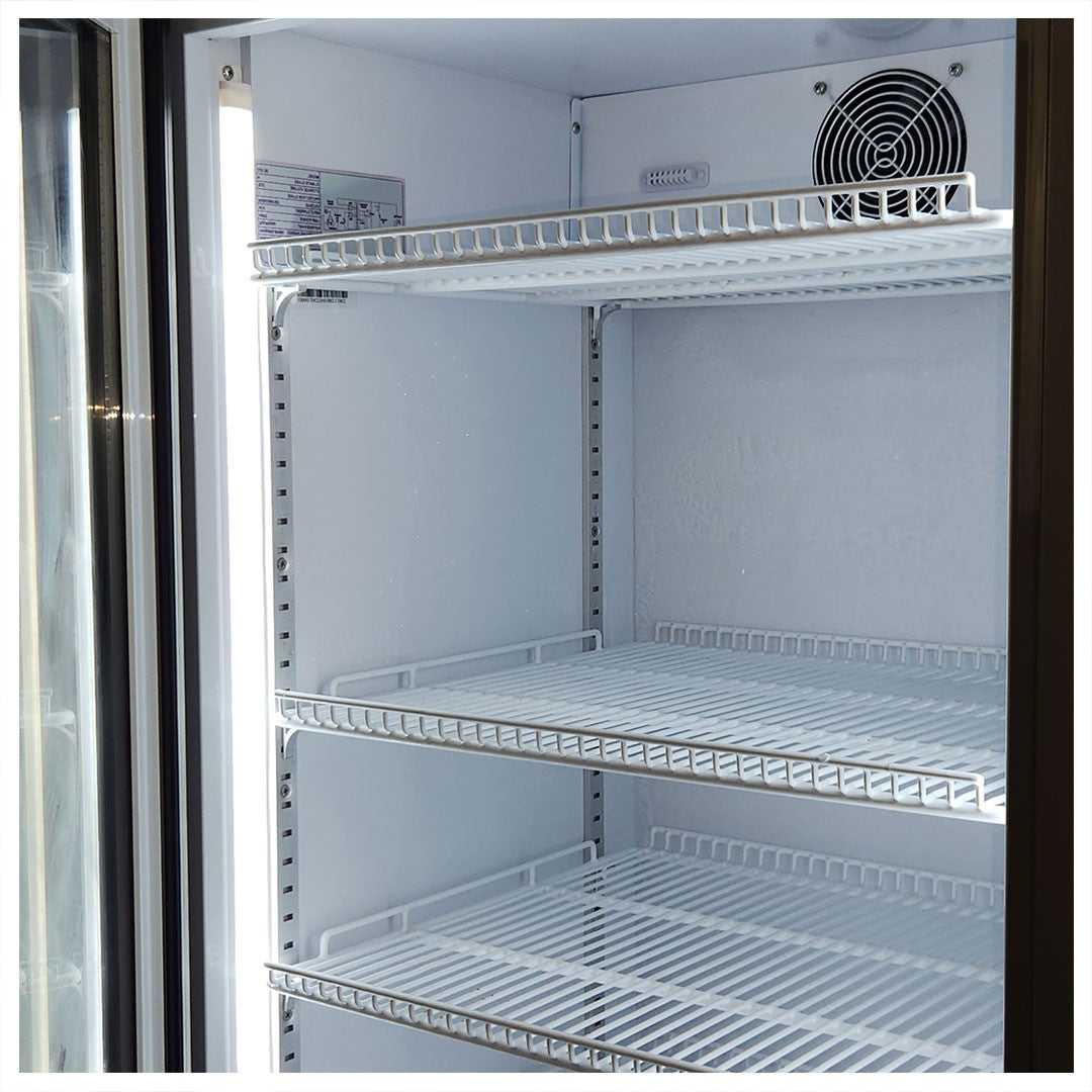 Great Northern Original 370L Upright Quiet Running Black Glass Door Bar Fridge - Model SC372LB-GNBC-GOLD