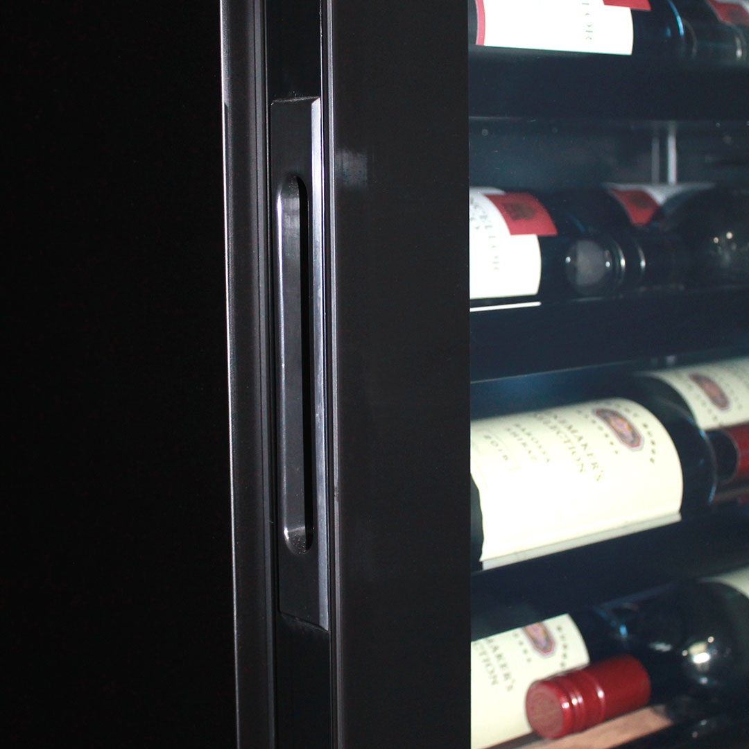 Schmick SK168W - Upright Super Slim Depth Quiet Running Glass Front Wine Fridge With 5 x LED Color Options