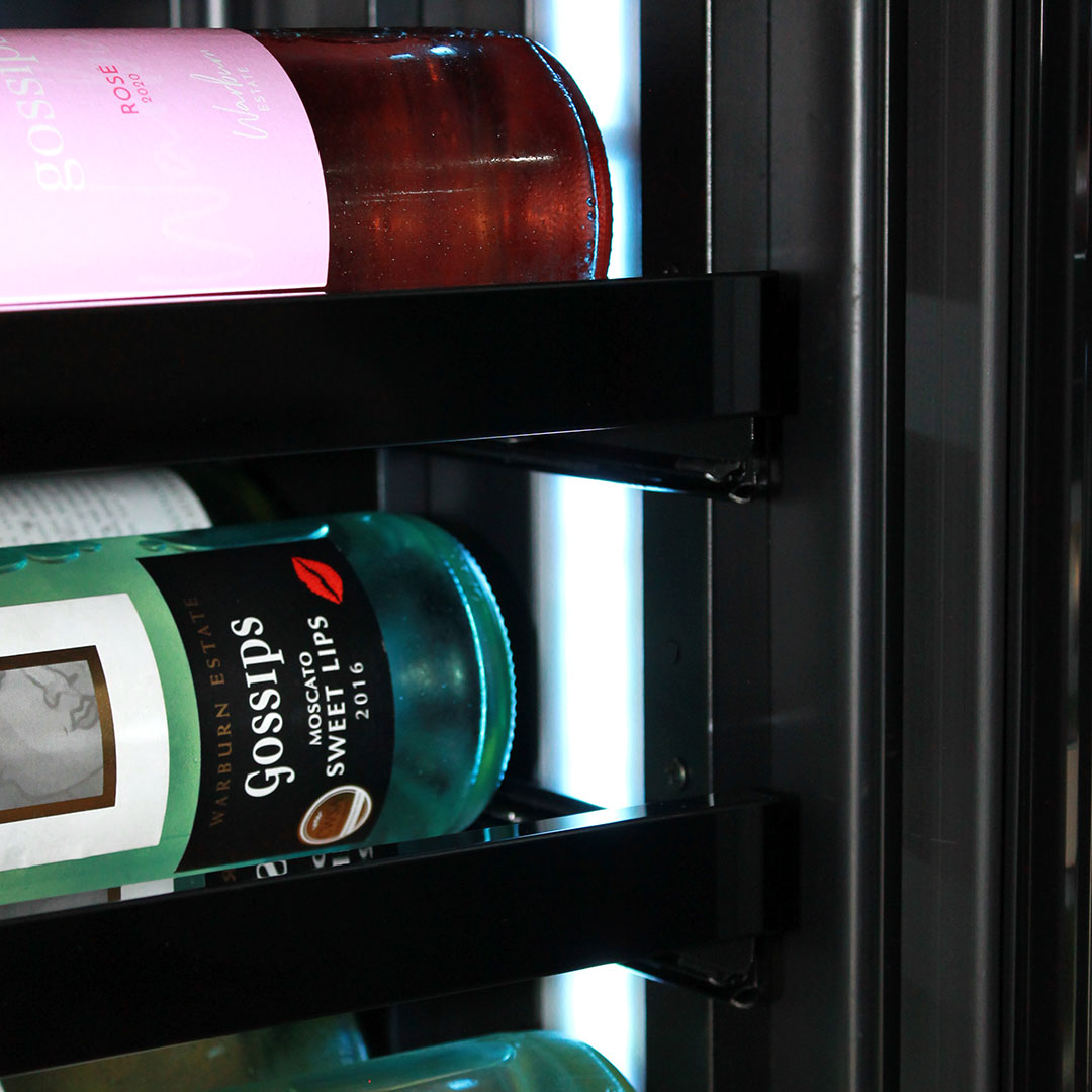 Upright Wine Fridge | 56 Bottle | Ultra Slim Depth | Triple-Glazed Glass | LED Lighting | Schmick SK168W