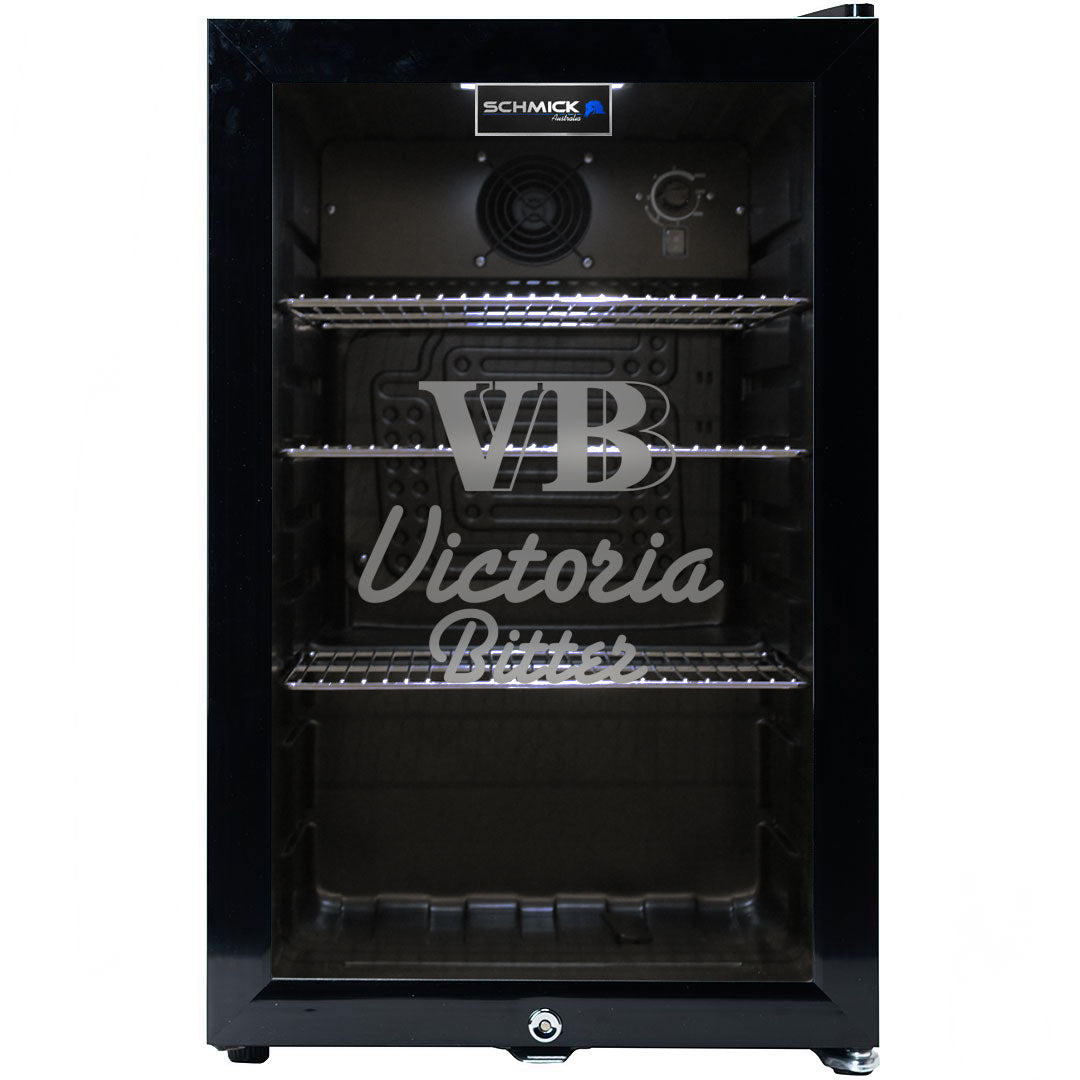 Victoria Bitter - SC70-B-VB-V2 – Original Branded Glass Door Bar Fridge with Frosted Logo – 70 Litres