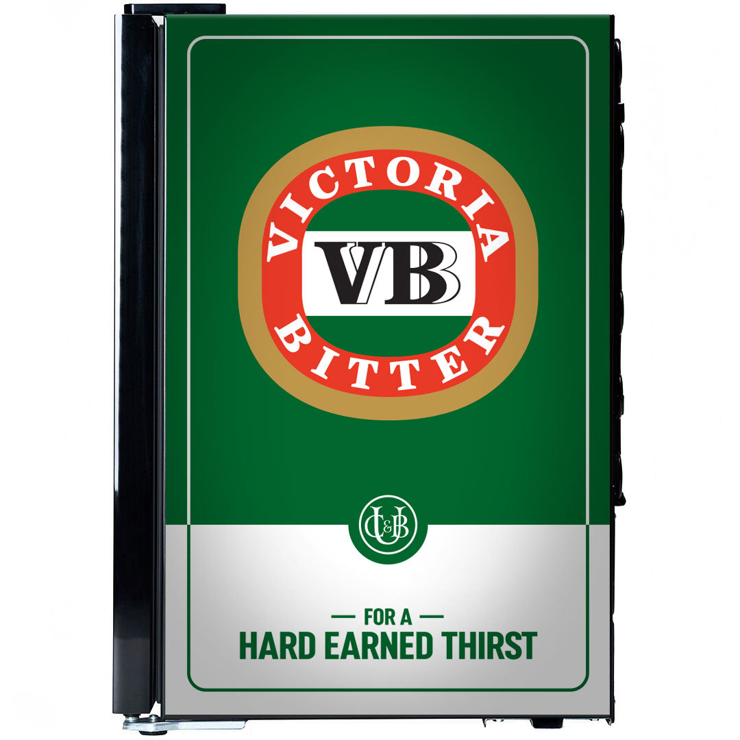 Victoria Bitter - SC70-B-VB-V2 – Original Branded Glass Door Bar Fridge with Frosted Logo – 70 Litres
