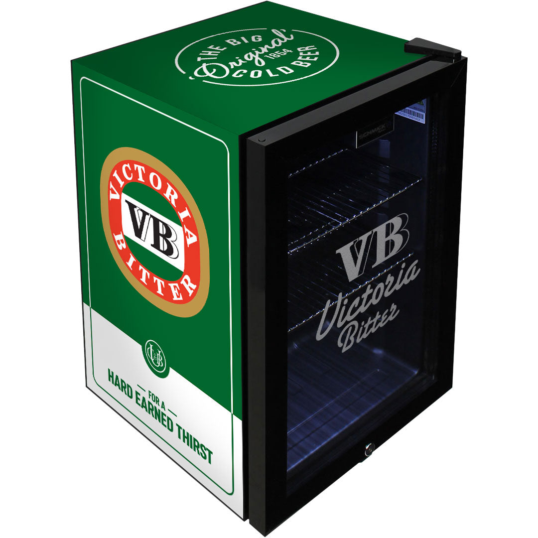 Victoria Bitter - SC70-B-VB-V2 – Original Branded Glass Door Bar Fridge with Frosted Logo – 70 Litres