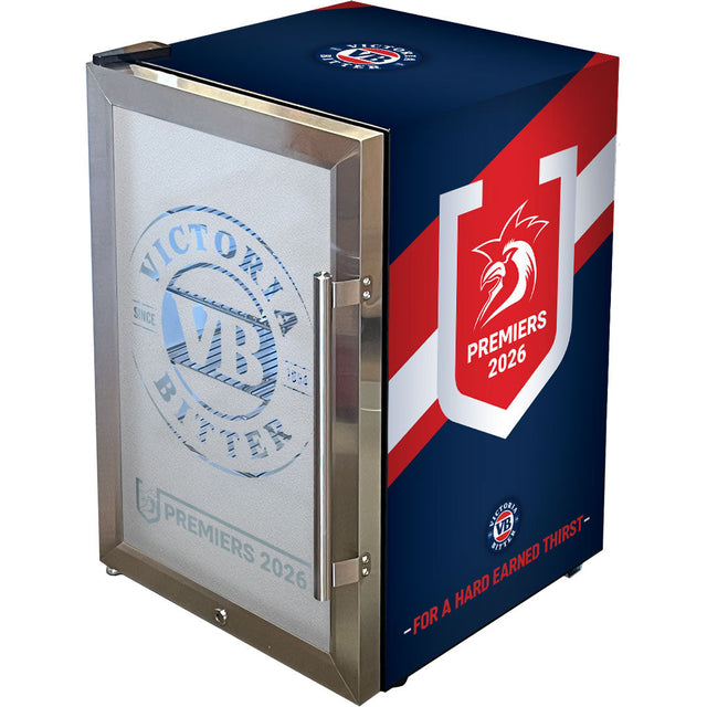VB Roosters Premier Tropical Glass Door Fridge - 80 Cans Left Hinged - Model EC68L-SSH-VB-ROOSTERS