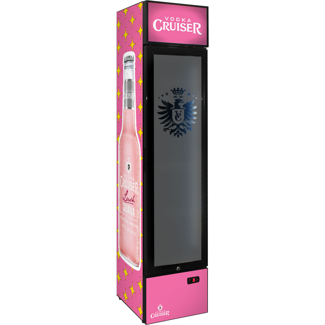 Vodka Cruiser – SS-P160-VC – Skinny Upright Glass Door Bar Fridge 160L