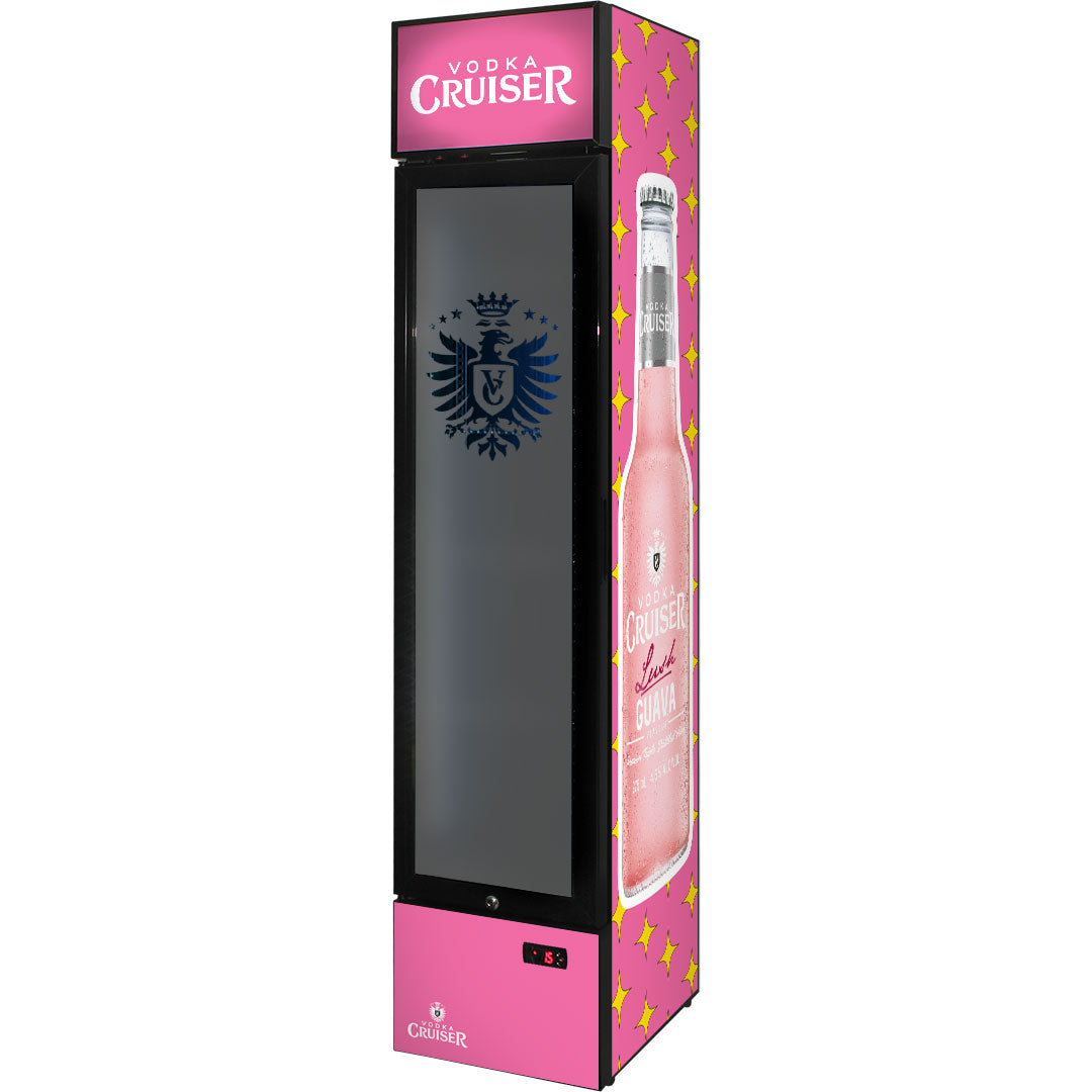 Vodka Cruiser – SS-P160-VC – Skinny Upright Glass Door Bar Fridge 160L