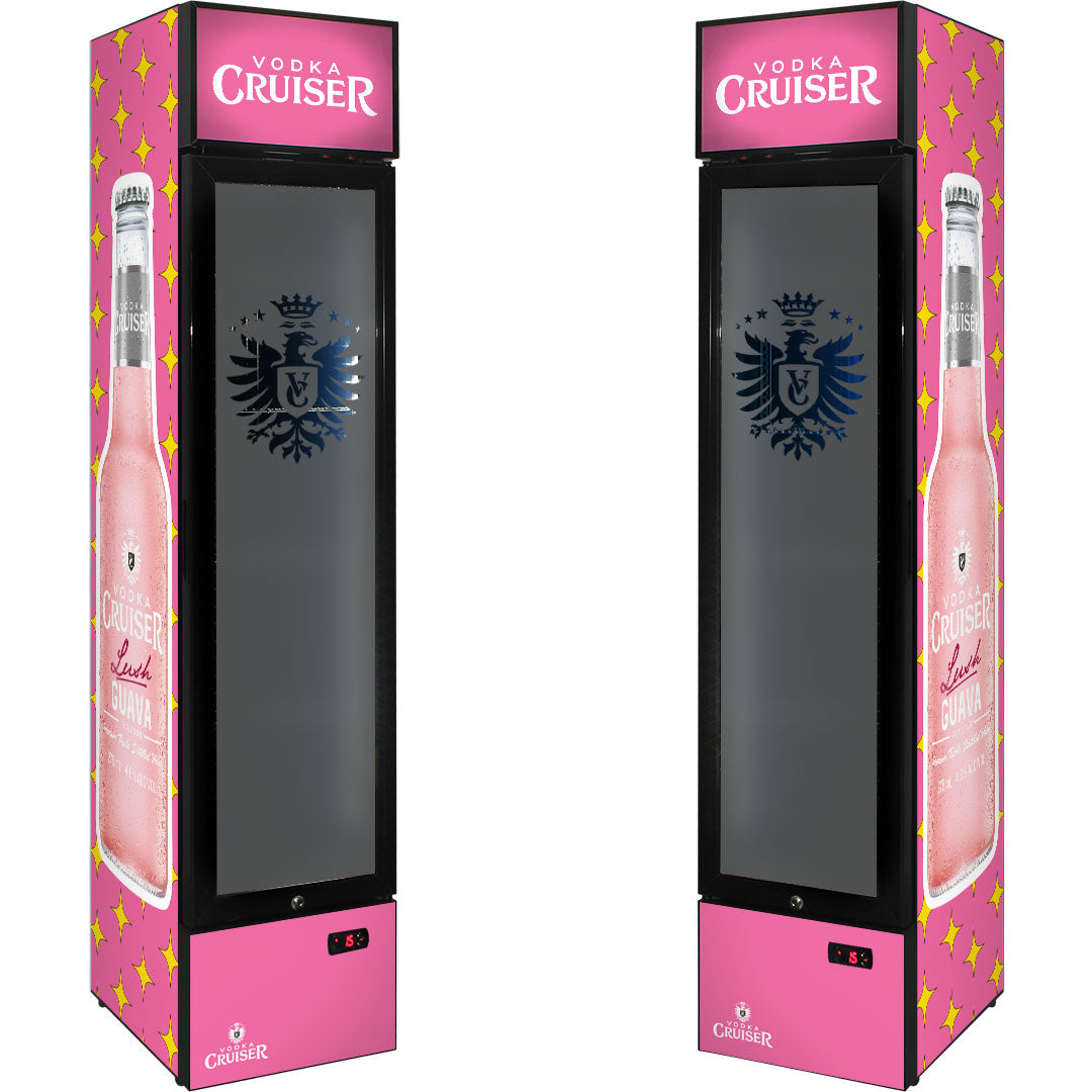 Vodka Cruiser – SS-P160-VC – Skinny Upright Glass Door Bar Fridge 160L