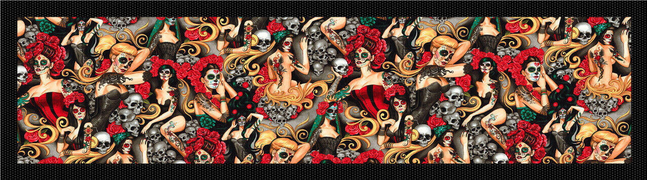 Skulls "Calavera" Premium Rubber-Backed Bar Mat Runner