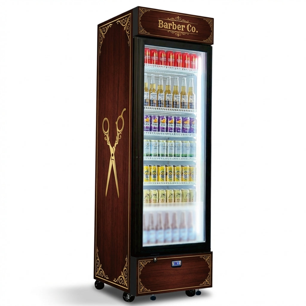 Heritage Gold Barber Fridge Wrap