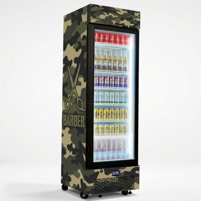 Military Camo Barber Fridge Wrap