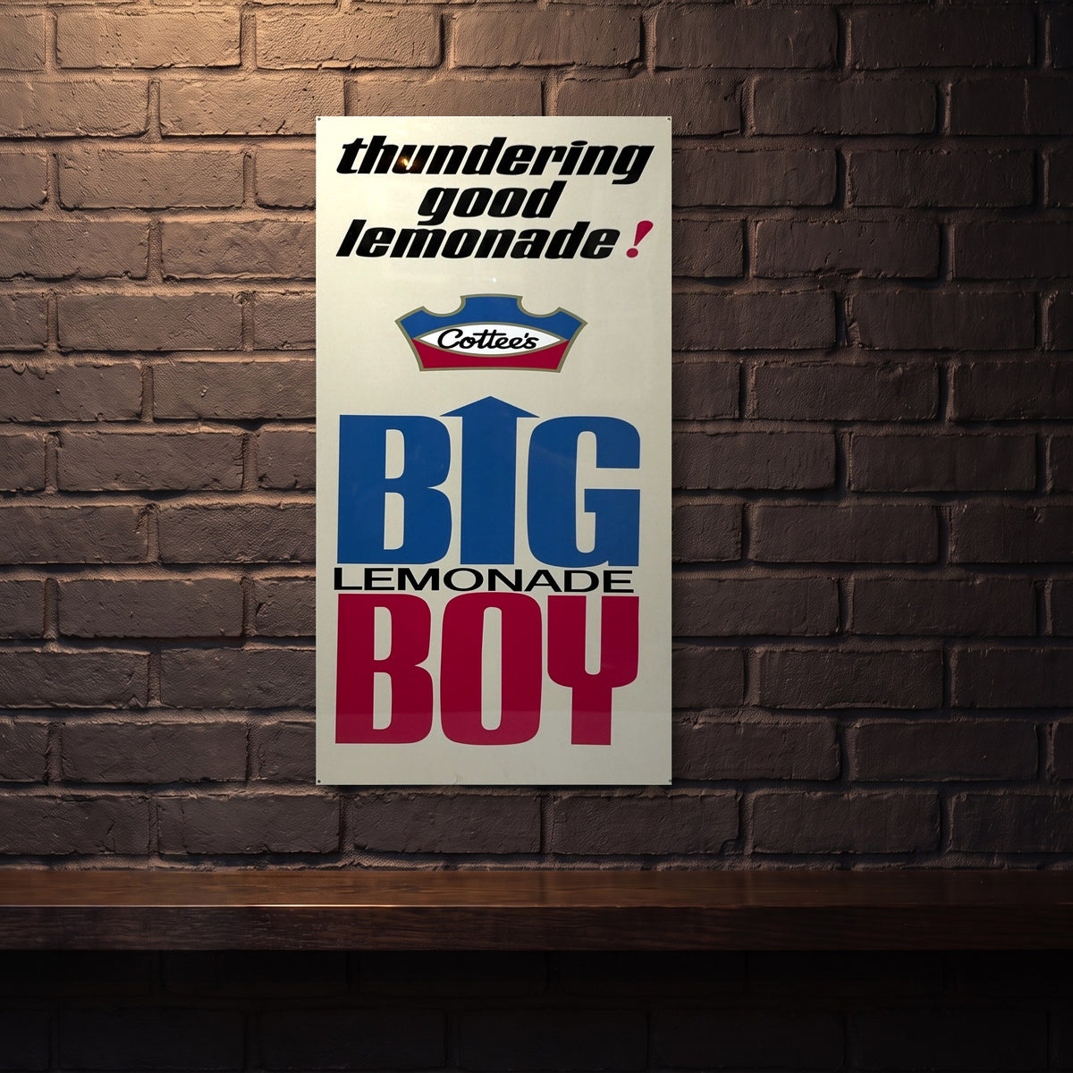COTTEES BIG BOY LEMONADE 810 X 380 MM METAL SIGN