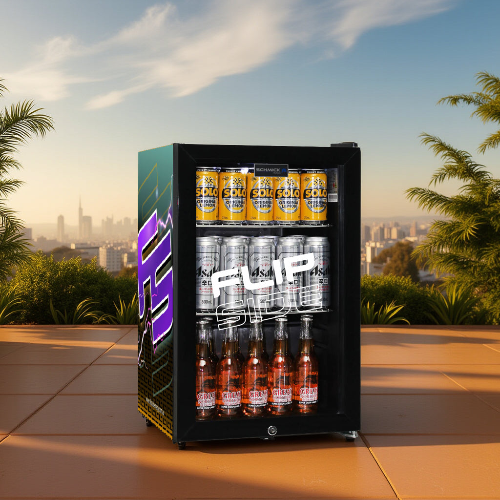 70 Litre Black Glass Door Bar Fridge - Schmick HUS-SC70-B - Add Your Logo