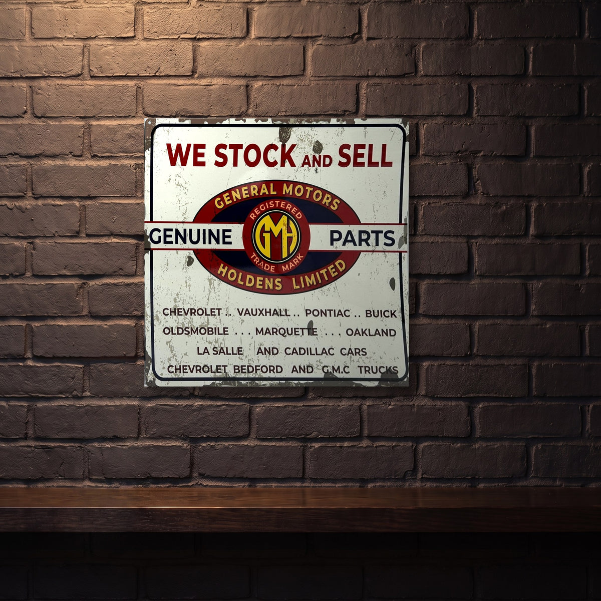 GENERAL MOTORS HOLDEN 580 MM X 580 MM METAL SIGN AVAIL IN OTHER SIZES