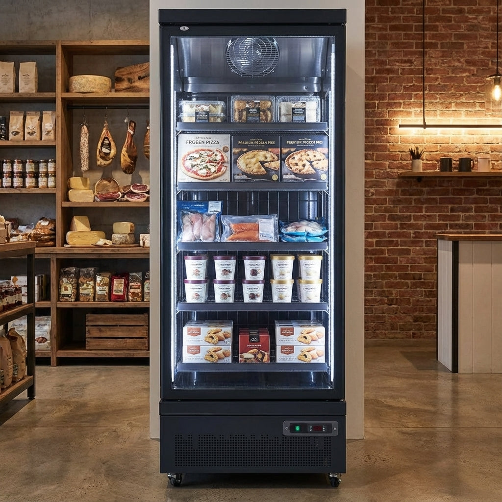 IC COLD FD-BS75AH bar fridge - angle view