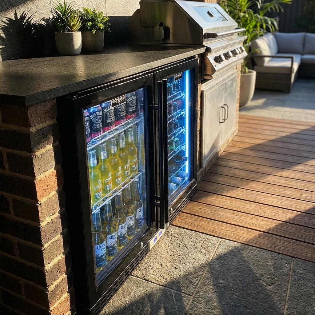 Schmick SK228D-B-HD bar fridge - angle view