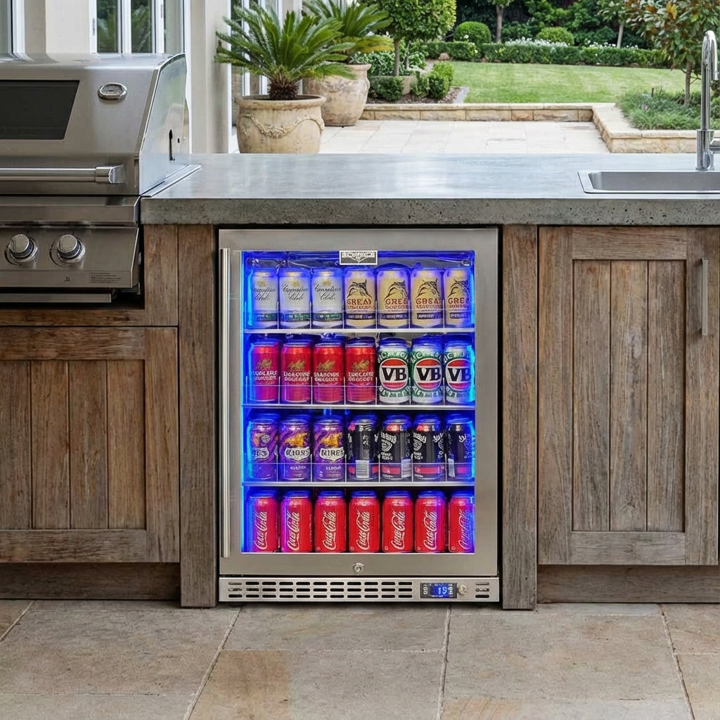 Schmick 164L Quiet Under-Bench Bar Fridge with Gravity Roller - SK156R-RS