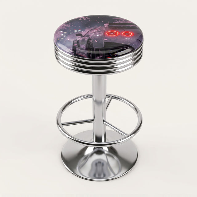 Blossom Run JDM bar stool, chrome base