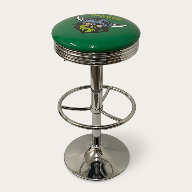 Canberra Raiders bar stool, chrome base