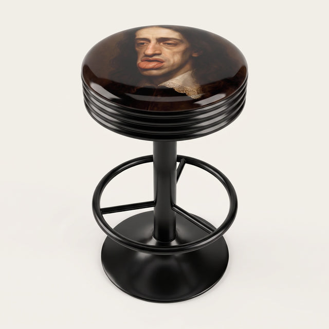 Cheeky Baroque bar stool, black base