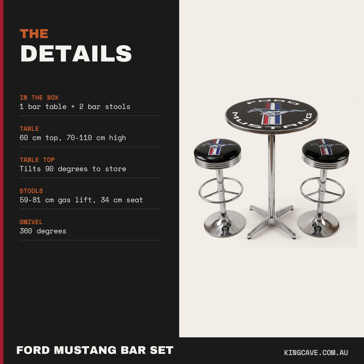 Ford Mustang bar set details