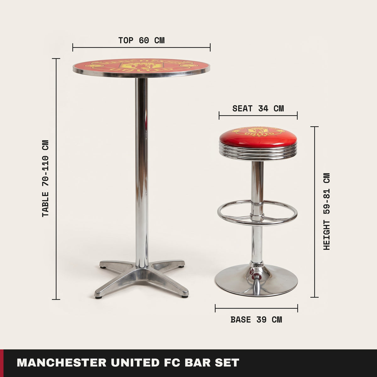 Manchester United FC bar set dimensions