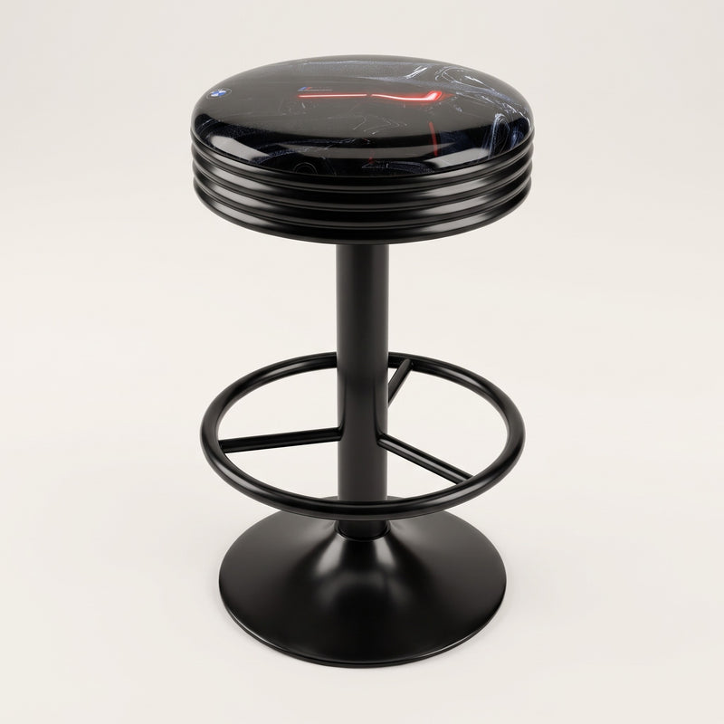 Midnight Coupe Garage bar stool, black base