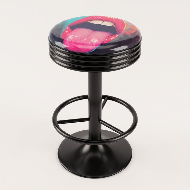 Pop Art Lips bar stool, black base